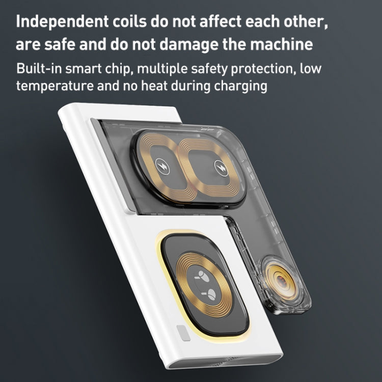 A80 3 in 1 15W Folding Wireless Charger(Black) - Wireless Charger by PMC Jewellery | Online Shopping South Africa | PMC Jewellery | Buy Now Pay Later Mobicred