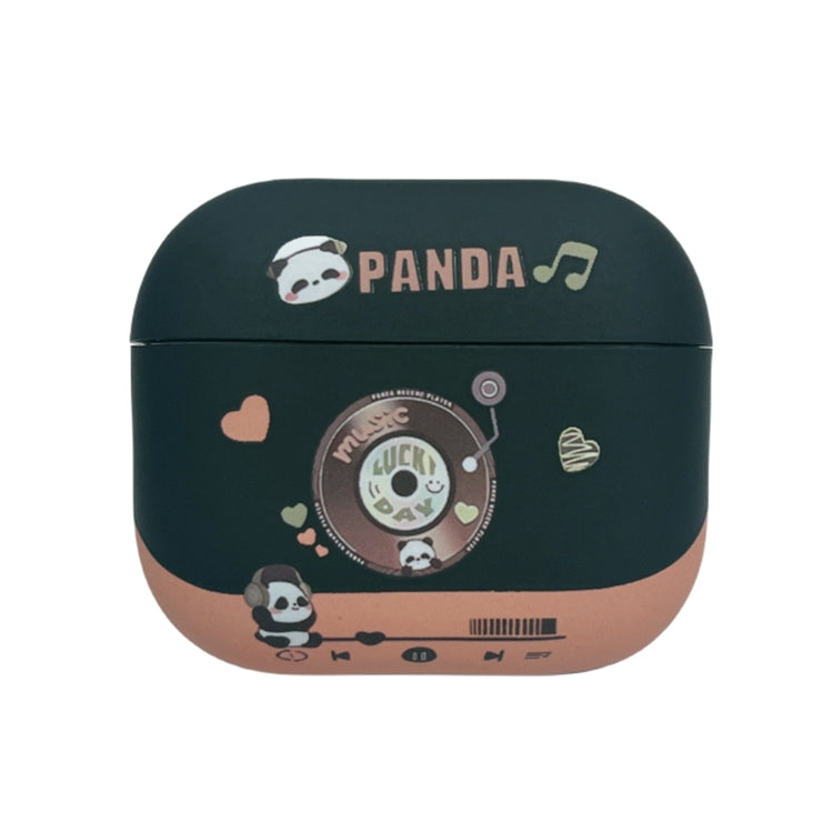 For AirPods Pro Panda Records Pattern Earbuds Box Frosted TPU Case(Black) - For AirPods Pro by PMC Jewellery | Online Shopping South Africa | PMC Jewellery | Buy Now Pay Later Mobicred