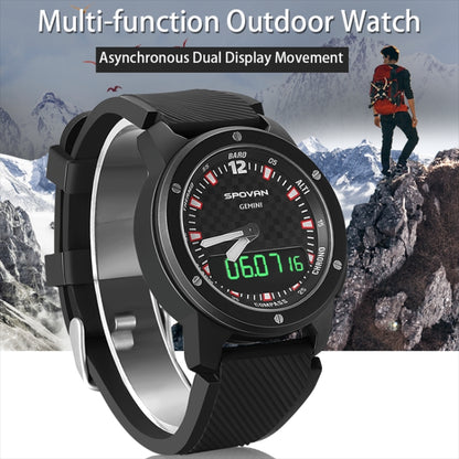 SPOVAN Gemini Outdoor Mountaineering Altitude Barometric Waterproof Sports Watch(Black) - Smart Watches by SPOVAN | Online Shopping South Africa | PMC Jewellery
