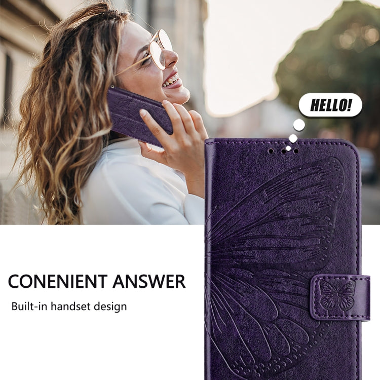 For Google Pixel 9 Pro XL Embossed Butterfly Leather Phone Case(Dark Purple) - Google Cases by PMC Jewellery | Online Shopping South Africa | PMC Jewellery | Buy Now Pay Later Mobicred