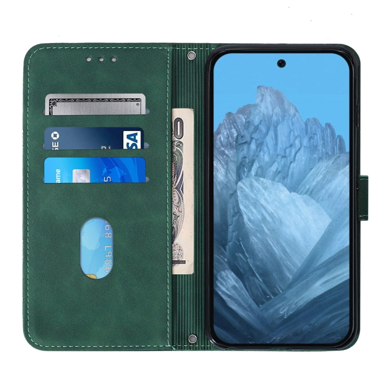 For Google Pixel 9 Crossbody 3D Embossed Flip Leather Phone Case(Dark Green) - Google Cases by PMC Jewellery | Online Shopping South Africa | PMC Jewellery | Buy Now Pay Later Mobicred