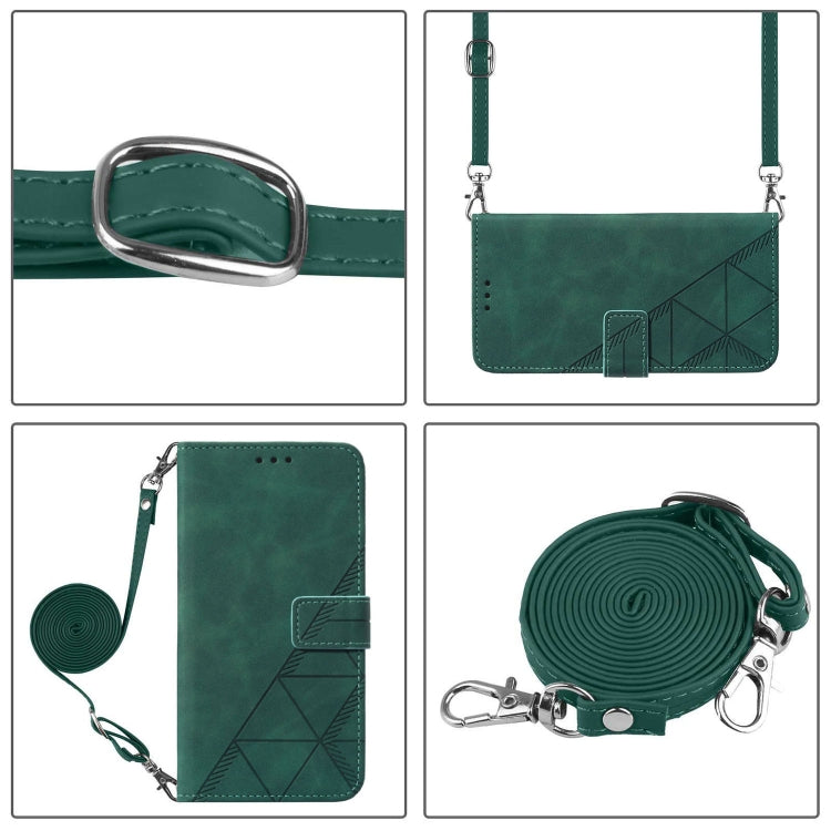 For Google Pixel 9 Pro XL Crossbody 3D Embossed Flip Leather Phone Case(Dark Green) - Google Cases by PMC TechLife | Online Shopping South Africa | PMC TechLife | Buy Now Pay Later Mobicred