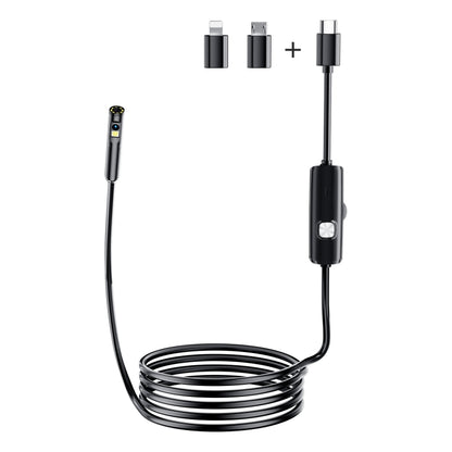 AN112 8mm Double Lenses HD Industry Endoscope Type-C + Micro USB + 8 Pin Connection, Length:3.5m Soft Tube -  by PMC Jewellery | Online Shopping South Africa | PMC Jewellery | Buy Now Pay Later Mobicred