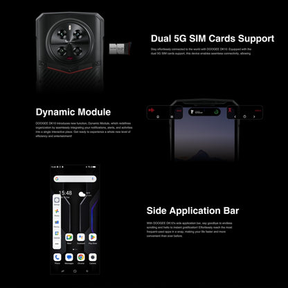 [HK Warehouse] DOOGEE DK10 5G, 12GB+512GB, Quad Cameras, Side Fingerprint, 6.67 inch Android 13 Dimensity 8020 Octa Core 2.6GHz, Network: 5G, OTG, NFC, Support Google Pay(Kevlar Black) - DOOGEE by DOOGEE | Online Shopping South Africa | PMC Jewellery