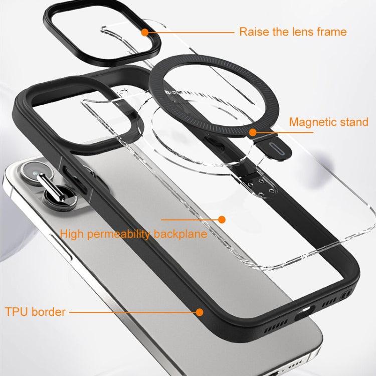 For iPhone 14 Pro Max Shield Armor MagSafe Holder Phone Case(Black) - iPhone 14 Pro Max Cases by PMC TechLife | Online Shopping South Africa | PMC TechLife