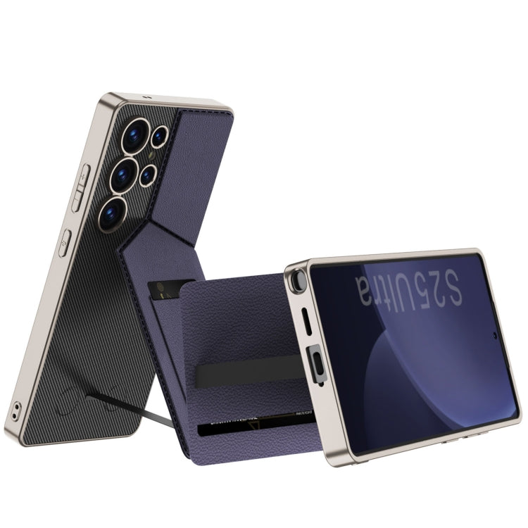 For Samsung Galaxy S25 Ultra 5G GKK Rotor Bracket Recessed Card Bag Full Coverage Phone Case(Grey) - free shipping - PMC Jewellery - Order now!