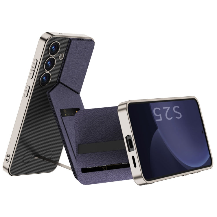For Samsung Galaxy S25 5G GKK Rotor Bracket Recessed Card Bag Full Coverage Phone Case(Grey) - free shipping - PMC Jewellery - Order now!