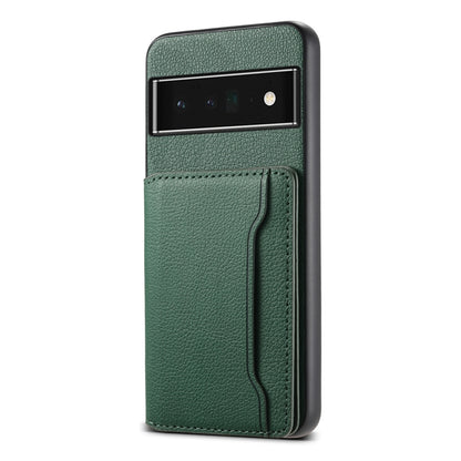 For Google Pixel 6 Pro Calf Texture Card Bag Design Full Coverage Phone Case(Green) - Google Cases by PMC Jewellery | Online Shopping South Africa | PMC Jewellery | Buy Now Pay Later Mobicred