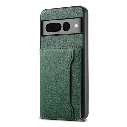 For Google Pixel 7 Pro 5G Calf Texture Card Bag Design Full Coverage Phone Case(Green) - Google Cases by PMC Jewellery | Online Shopping South Africa | PMC Jewellery | Buy Now Pay Later Mobicred