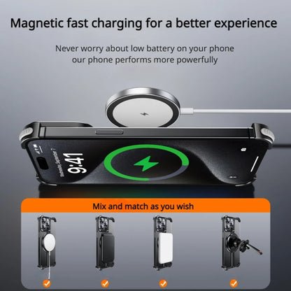 For iPhone 15 Pro Max MagSafe Magnetic Frameless Holder Phone Case(Black) - iPhone 15 Pro Max Cases by PMC Jewellery | Online Shopping South Africa | PMC Jewellery | Buy Now Pay Later Mobicred