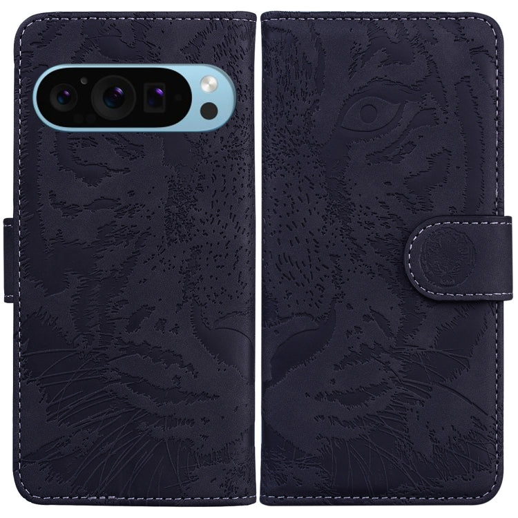 For Google Pixel 9 Pro 5G Tiger Embossing Pattern Flip Leather Phone Case(Black) - Google Cases by PMC Jewellery | Online Shopping South Africa | PMC Jewellery | Buy Now Pay Later Mobicred