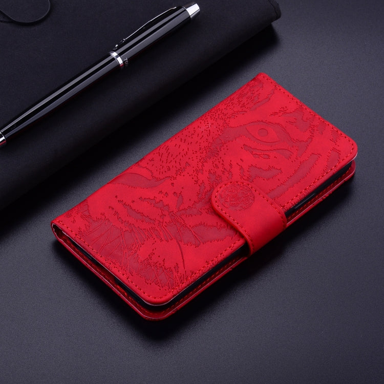 For Google Pixel 9 Pro 5G Tiger Embossing Pattern Flip Leather Phone Case(Red) - Google Cases by PMC TechLife | Online Shopping South Africa | PMC TechLife | Buy Now Pay Later Mobicred