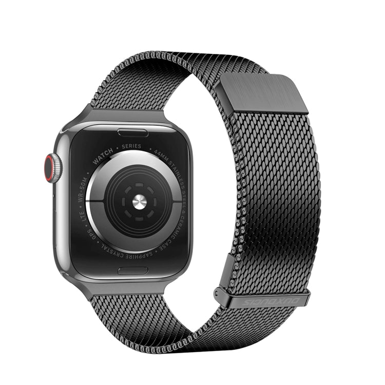 For Apple Watch Series 8 45mm DUX DUCIS Milanese Pro Series Stainless Steel Watch Band(Black) - Watch Bands by DUX DUCIS | Online Shopping South Africa | PMC Jewellery