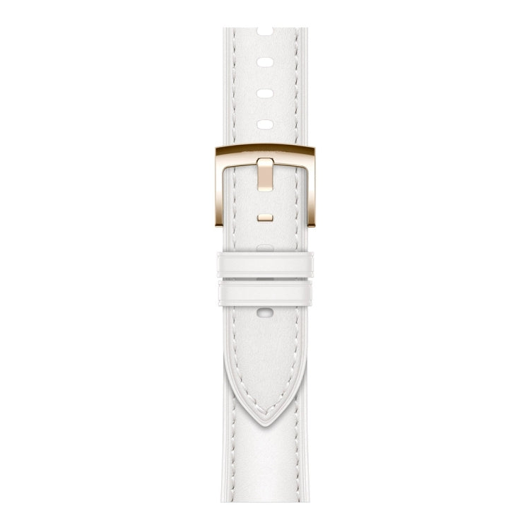 For Huawei Watch  GT 4 18mm Genuine Leather Watch Band(White) - Watch Bands by PMC TechLife | Online Shopping South Africa | PMC TechLife | Buy Now Pay Later Mobicred