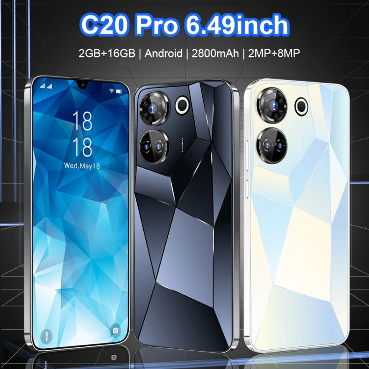 C20 Pro / X19, 2GB+16GB, 6.49 inch Face Identification Android 8.1 MTK6580A Quad Core, Network: 3G, Dual SIM(White) -  by PMC TechLife | Online Shopping South Africa | PMC TechLife