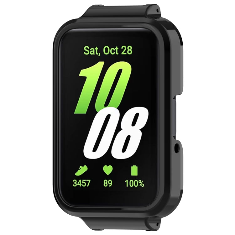 For Samsung Galaxy Fit 3 12mm Half Coverage Hollowed PC Watch Protective Case(Black) - Watch Cases by PMC TechLife | Online Shopping South Africa | PMC TechLife