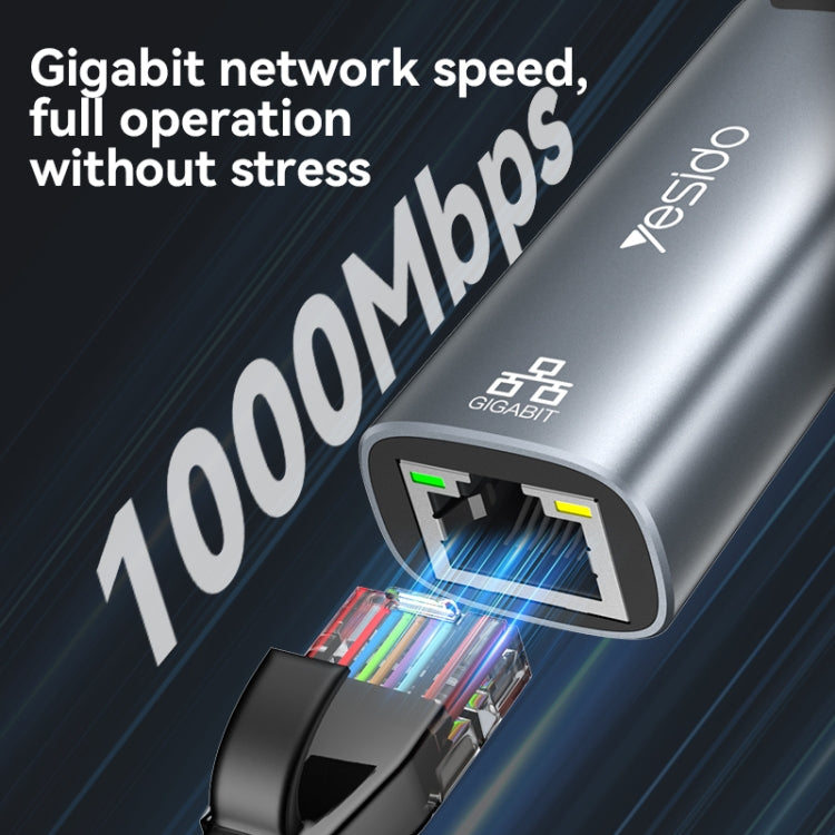 Yesido HB26 2 in 1 USB+USB-C/Type-C to Ethernet Adapter(Grey) - free shipping - PMC Jewellery - Order now!