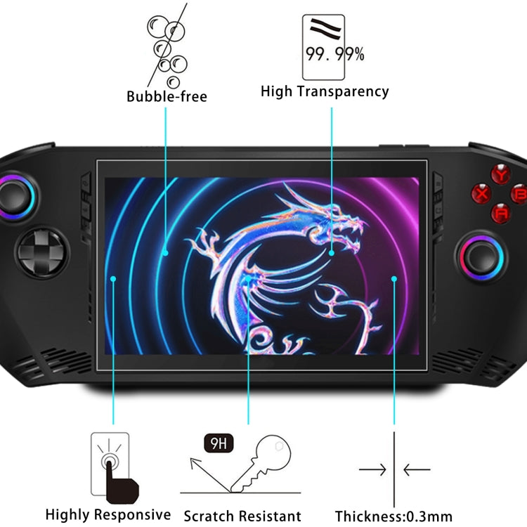 For MSI Claw 7 inch Game Console 25pcs 9H 0.3mm Explosion-proof Tempered Glass Film - Tempered Glass by PMC Jewellery | Online Shopping South Africa | PMC Jewellery | Buy Now Pay Later Mobicred