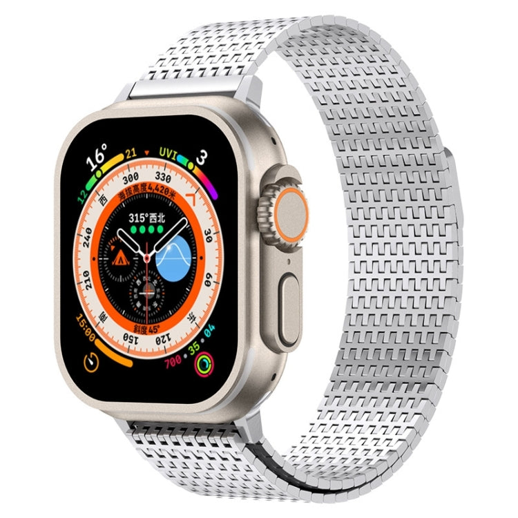 For Apple Watch 42mm Milanese Loop Magnetic Clasp Stainless Steel Watch Band(Silver) - Watch Bands by PMC TechLife | Online Shopping South Africa | PMC TechLife