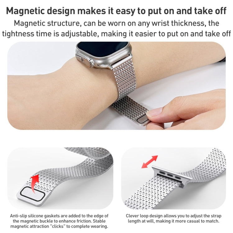 For Apple Watch 38mm Milanese Loop Magnetic Clasp Stainless Steel Watch Band(Silver) - Watch Bands by PMC TechLife | Online Shopping South Africa | PMC TechLife