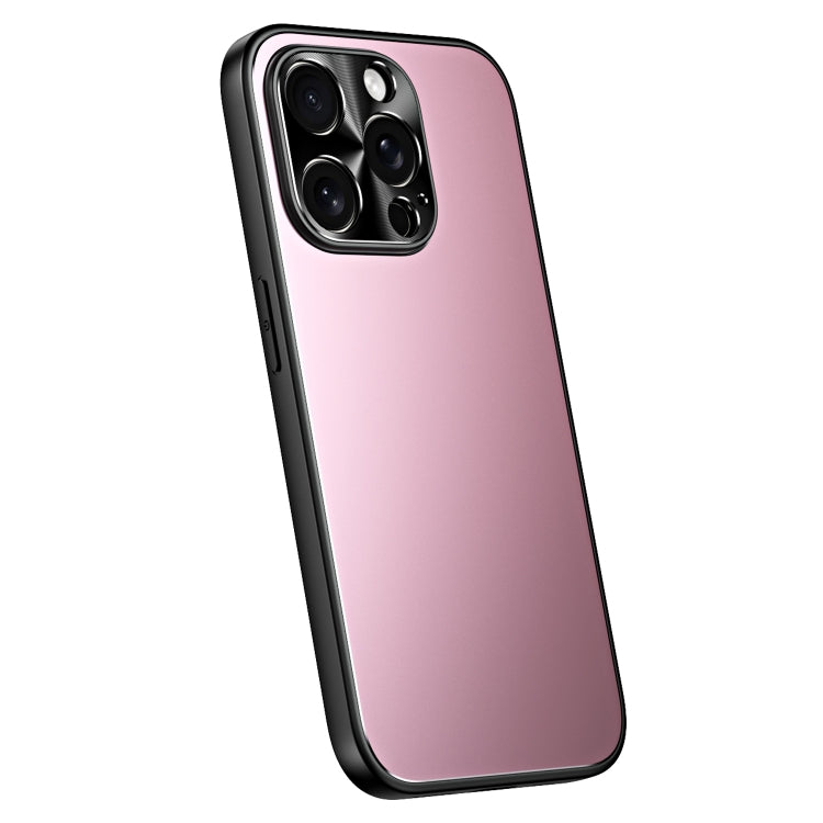 For iPhone 12 Pro Max R-JUST RJ-61 Electroplating Frosted TPU + PC Phone Case(Pink) - iPhone 12 Pro Max Cases by R-JUST | Online Shopping South Africa | PMC TechLife