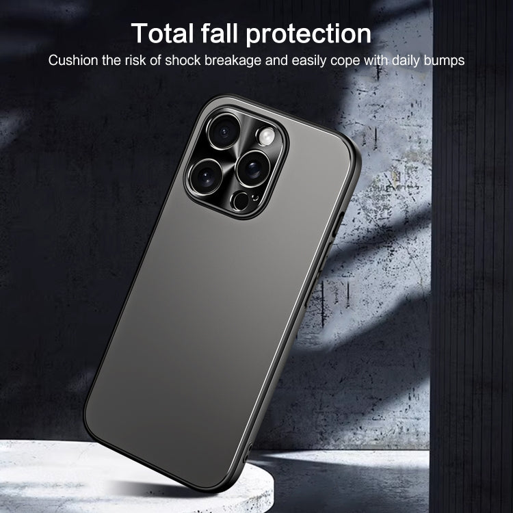 For iPhone 15 R-JUST RJ-61 Electroplating Frosted TPU + PC Phone Case(Grey) - iPhone 15 Cases by R-JUST | Online Shopping South Africa | PMC Jewellery