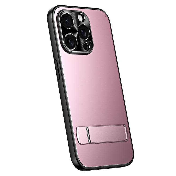 For iPhone 14 Pro Max R-JUST RJ-61 Electroplating Frosted TPU + PC Phone Case with Holder(Pink) - iPhone 14 Pro Max Cases by R-JUST | Online Shopping South Africa | PMC Jewellery