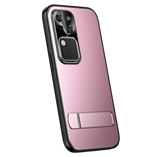 For vivo S18 Pro R-JUST RJ-61 Electroplating Frosted TPU + PC Phone Case with Holder(Pink) - S18 Pro Cases by R-JUST | Online Shopping South Africa | PMC Jewellery