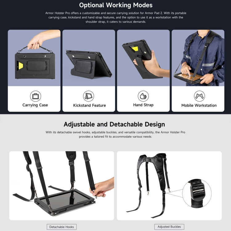 For Ulefone Armor Pad 2 Ulefone 4 in 1 Multi-purpose Tablet Carry Case(Black) - free shipping - PMC TechLife - Order now!