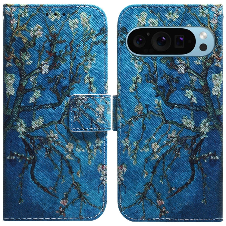 For Google Pixel 9 Coloured Drawing Flip Leather Phone Case(Apricot) - Google Cases by PMC TechLife | Online Shopping South Africa | PMC TechLife | Buy Now Pay Later Mobicred