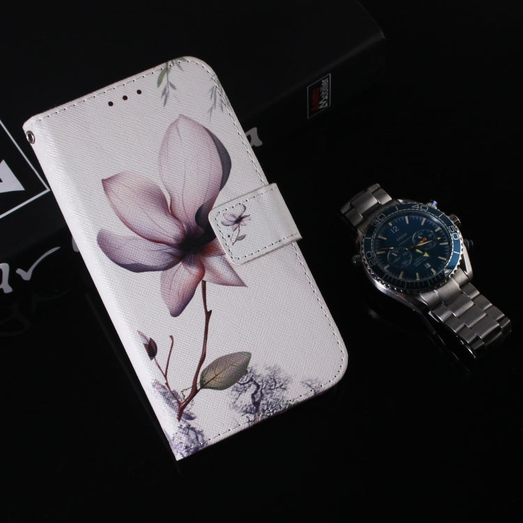 For Google Pixel 9 Coloured Drawing Flip Leather Phone Case(Magnolia) - Google Cases by PMC TechLife | Online Shopping South Africa | PMC TechLife | Buy Now Pay Later Mobicred