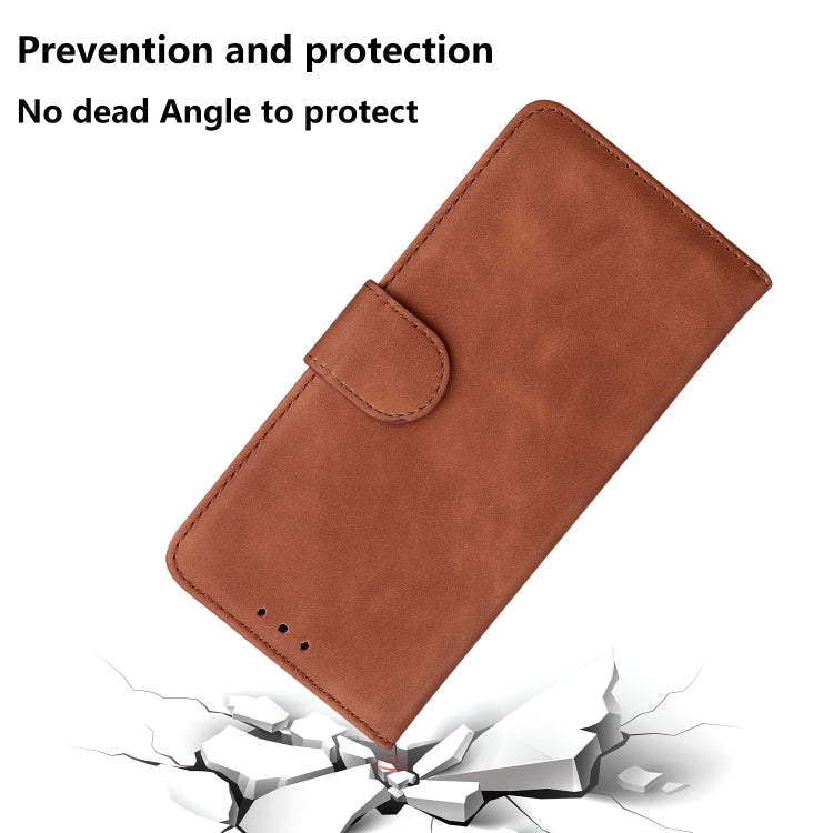 For Google Pixel 9 Skin Feel Pure Color Flip Leather Phone Case(Brown) - Google Cases by PMC Jewellery | Online Shopping South Africa | PMC Jewellery | Buy Now Pay Later Mobicred