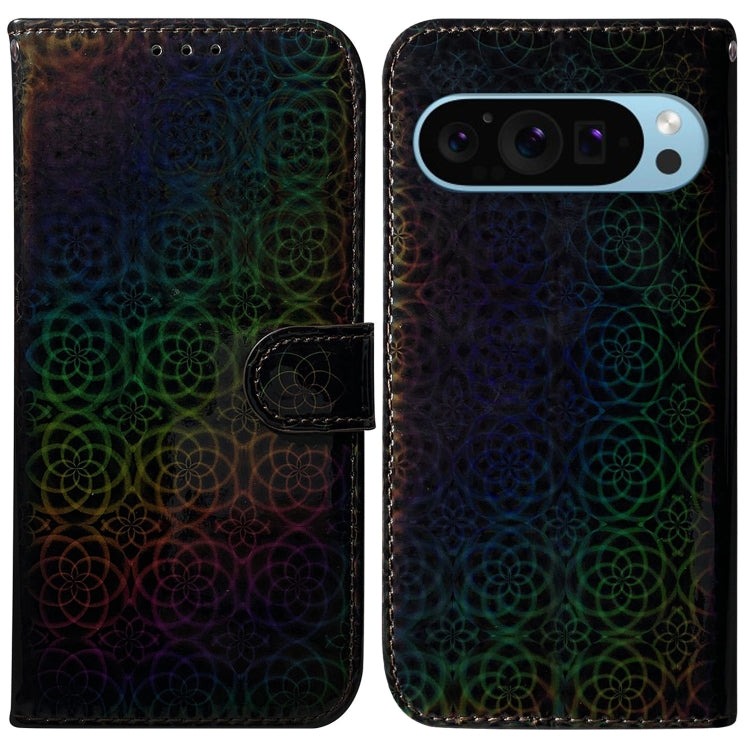 For Google Pixel 9 Pro Colorful Magnetic Buckle Leather Phone Case(Black) - Google Cases by PMC Jewellery | Online Shopping South Africa | PMC Jewellery | Buy Now Pay Later Mobicred