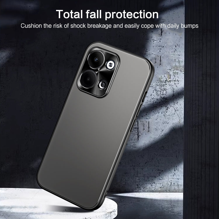 For OPPO Reno9 Pro+ R-JUST RJ-61 Electroplating Frosted TPU + PC Phone Case(Silver) - OPPO Cases by R-JUST | Online Shopping South Africa | PMC Jewellery