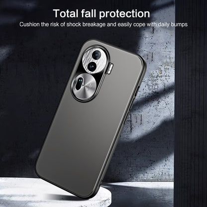 For OPPO Reno11 Pro Global R-JUST RJ-61 Electroplating Frosted TPU + PC Phone Case(Grey) - Reno11 Pro Cases by R-JUST | Online Shopping South Africa | PMC Jewellery