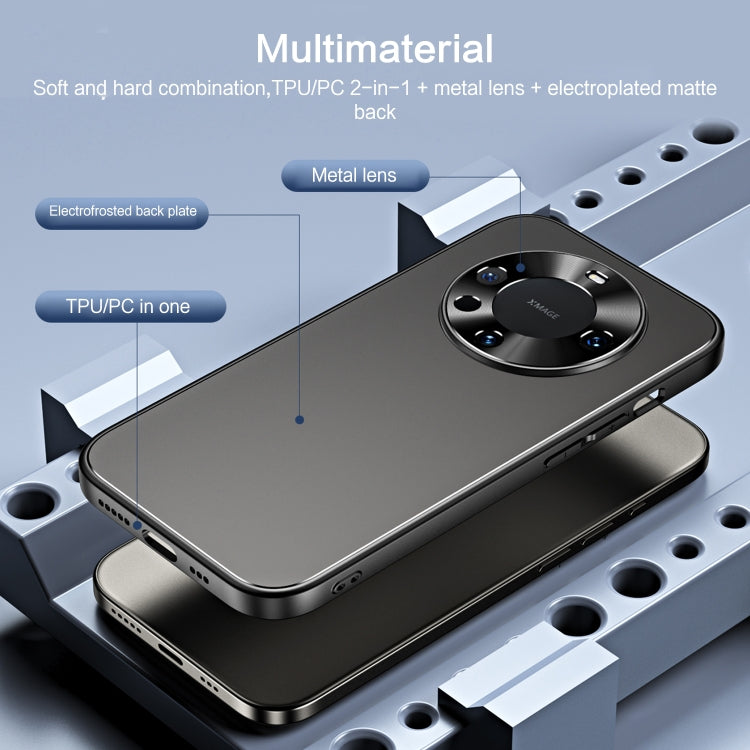 For Huawei Mate 60 Pro R-JUST RJ-61 Electroplating Frosted TPU + PC Phone Case(Grey) - Huawei Cases by R-JUST | Online Shopping South Africa | PMC TechLife | Buy Now Pay Later Mobicred