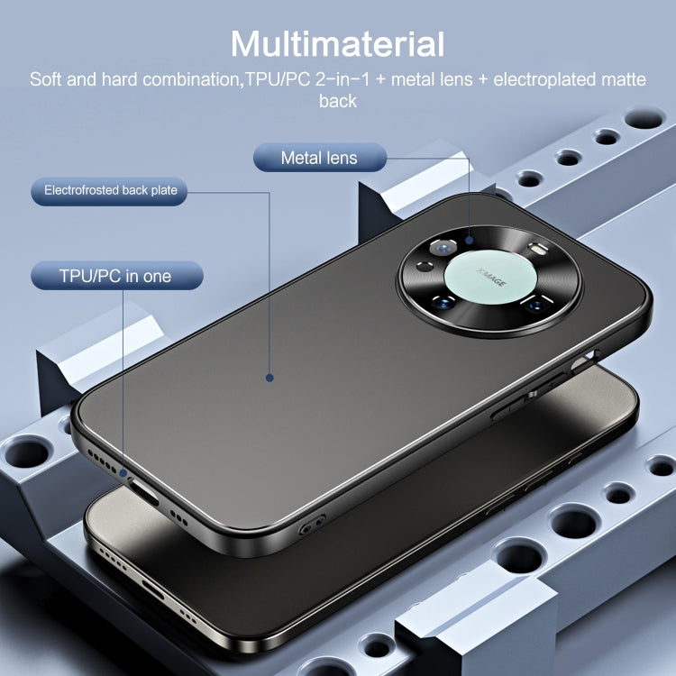 For Huawei Mate 60 R-JUST RJ-61 Electroplating Frosted TPU + PC Phone Case(Grey) - Huawei Cases by R-JUST | Online Shopping South Africa | PMC TechLife | Buy Now Pay Later Mobicred