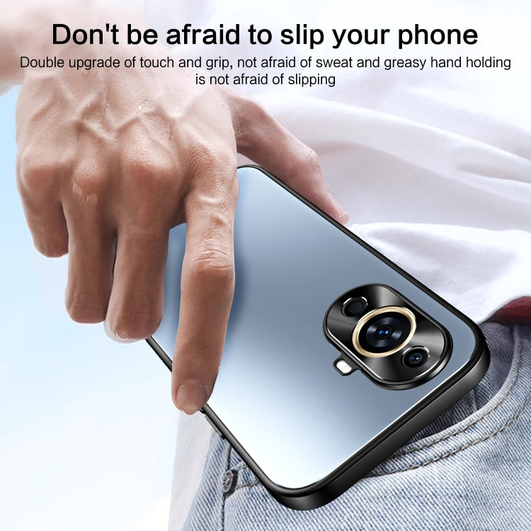 For Huawei nova 11 Pro R-JUST RJ-61 Electroplating Frosted TPU + PC Phone Case with Holder(Silver) - Huawei Cases by R-JUST | Online Shopping South Africa | PMC TechLife | Buy Now Pay Later Mobicred