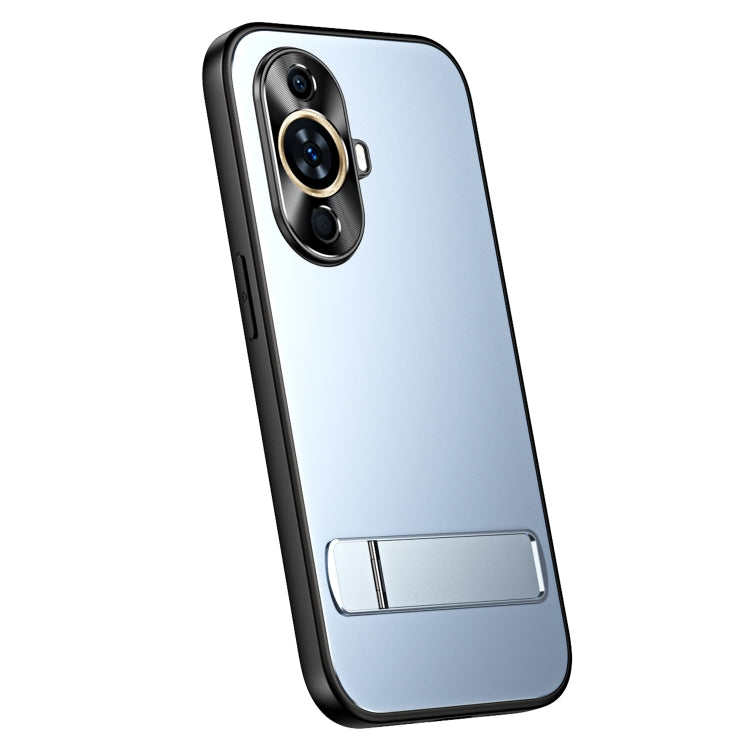 For Huawei nova 11 Pro R-JUST RJ-61 Electroplating Frosted TPU + PC Phone Case with Holder(Blue) - Huawei Cases by R-JUST | Online Shopping South Africa | PMC TechLife | Buy Now Pay Later Mobicred