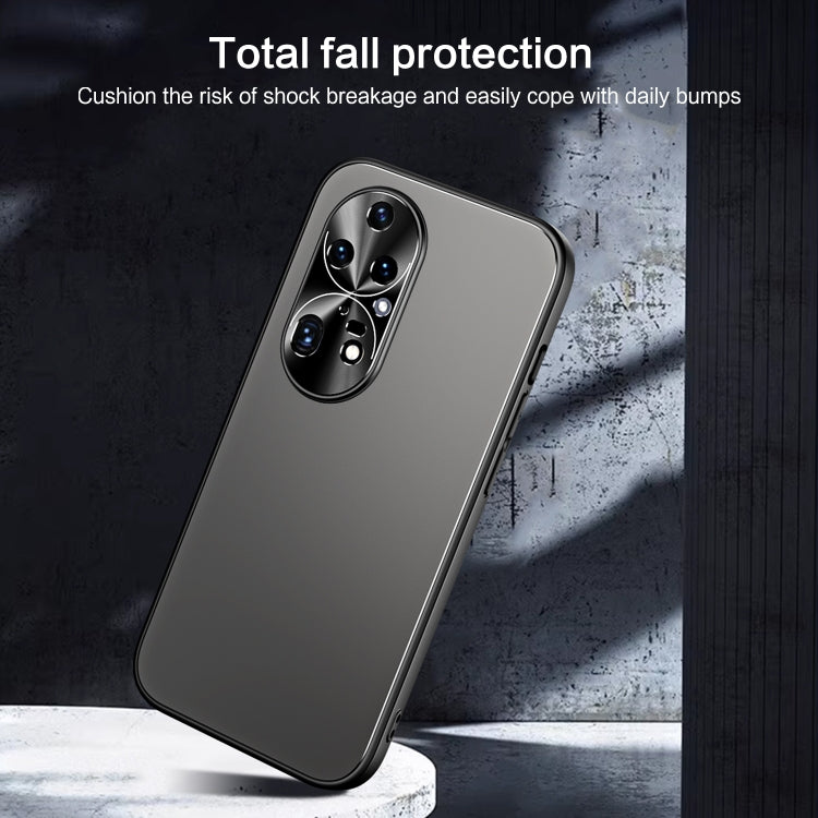 For Huawei P50 R-JUST RJ-61 Electroplating Frosted TPU + PC Phone Case with Holder(Silver) - Huawei Cases by R-JUST | Online Shopping South Africa | PMC TechLife