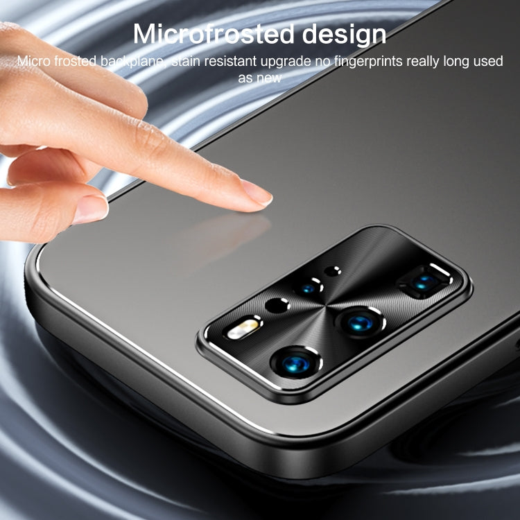 For Huawei P40 R-JUST RJ-61 Electroplating Frosted TPU + PC Phone Case with Holder(Silver) - Huawei Cases by R-JUST | Online Shopping South Africa | PMC TechLife | Buy Now Pay Later Mobicred