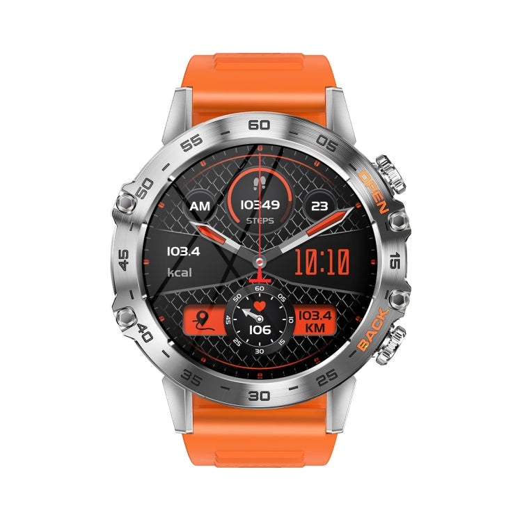 LEMFO K52 1.39 inch IPS Square Screen Smart Watch Supports Bluetooth Calls(Silver Orange) - Smart Watches by LEMFO | Online Shopping South Africa | PMC TechLife | Buy Now Pay Later Mobicred