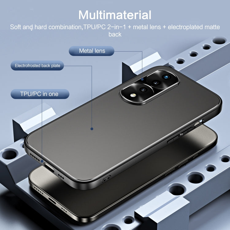 For Honor 70 R-JUST RJ-61 Electroplating Frosted TPU + PC Phone Case(Grey) - Honor Cases by R-JUST | Online Shopping South Africa | PMC TechLife | Buy Now Pay Later Mobicred