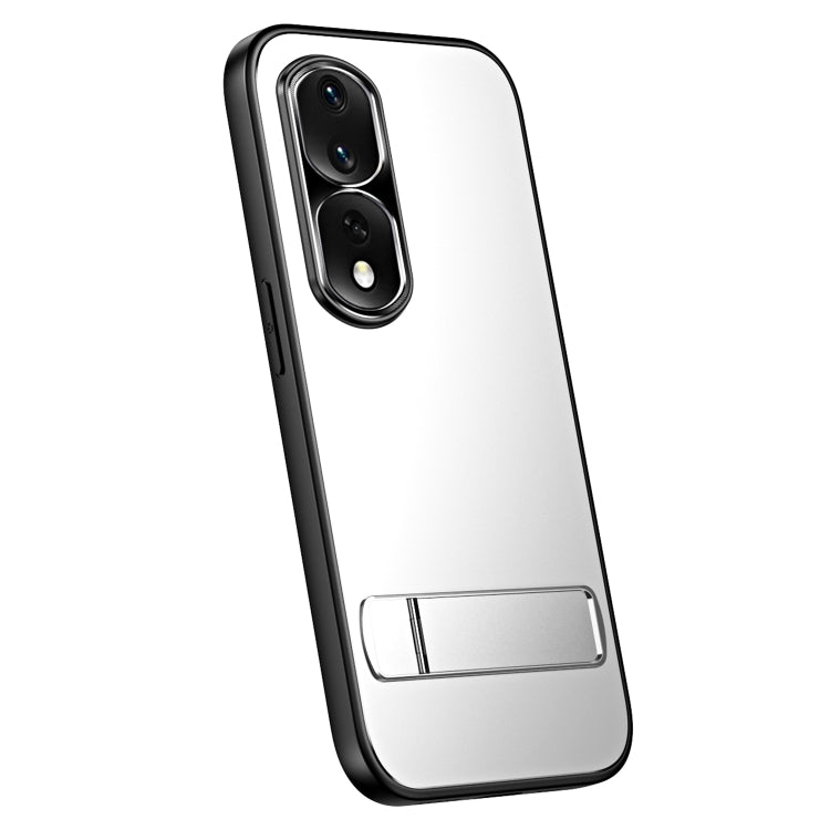 For Honor 80 R-JUST RJ-61 Electroplating Frosted TPU + PC Phone Case with Holder(Silver) - Honor Cases by R-JUST | Online Shopping South Africa | PMC TechLife