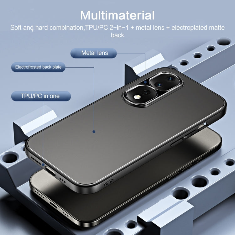For Honor 80 R-JUST RJ-61 Electroplating Frosted TPU + PC Phone Case with Holder(Silver) - Honor Cases by R-JUST | Online Shopping South Africa | PMC TechLife