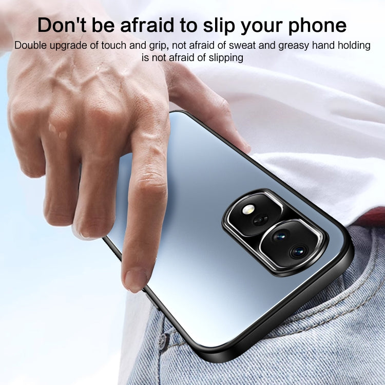 For Honor 80 R-JUST RJ-61 Electroplating Frosted TPU + PC Phone Case with Holder(Blue) - Honor Cases by R-JUST | Online Shopping South Africa | PMC TechLife | Buy Now Pay Later Mobicred