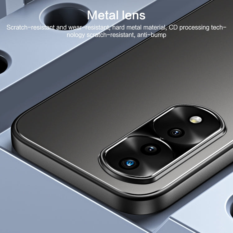 For Honor 70 R-JUST RJ-61 Electroplating Frosted TPU + PC Phone Case with Holder(Blue) - Honor Cases by R-JUST | Online Shopping South Africa | PMC TechLife