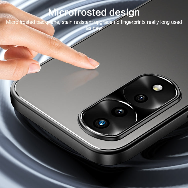 For Honor 70 R-JUST RJ-61 Electroplating Frosted TPU + PC Phone Case with Holder(Blue) - Honor Cases by R-JUST | Online Shopping South Africa | PMC TechLife