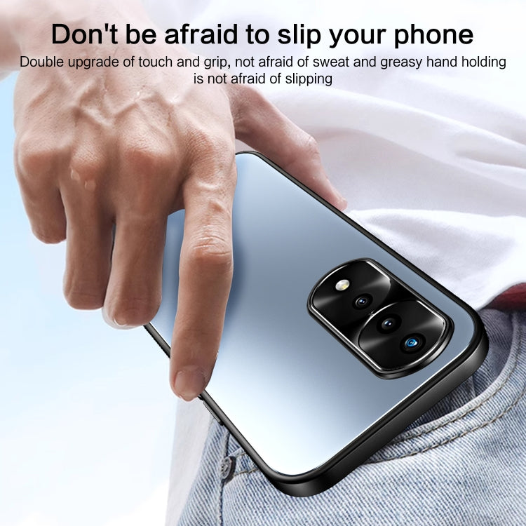 For Honor 70 R-JUST RJ-61 Electroplating Frosted TPU + PC Phone Case with Holder(Blue) - Honor Cases by R-JUST | Online Shopping South Africa | PMC TechLife