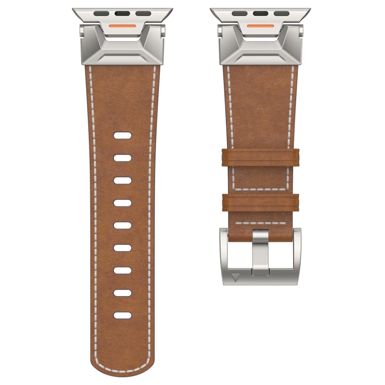 For Apple Watch Series 2 42mm Mecha Style Leather Watch Band(Dark Brown) - free shipping - PMC TechLife - Order now!